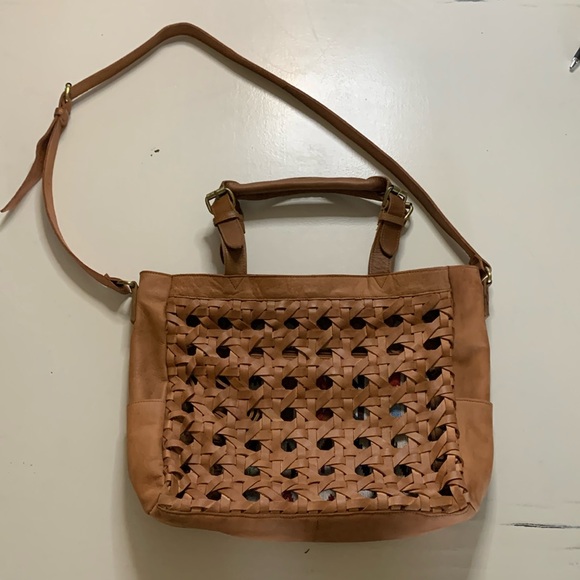 sundance boutique Handbags - Woven leather crossbody bag  (Sundance, Hadley) unlined, dual handles